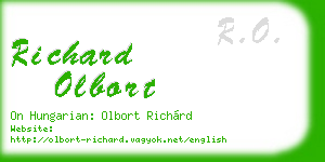 richard olbort business card